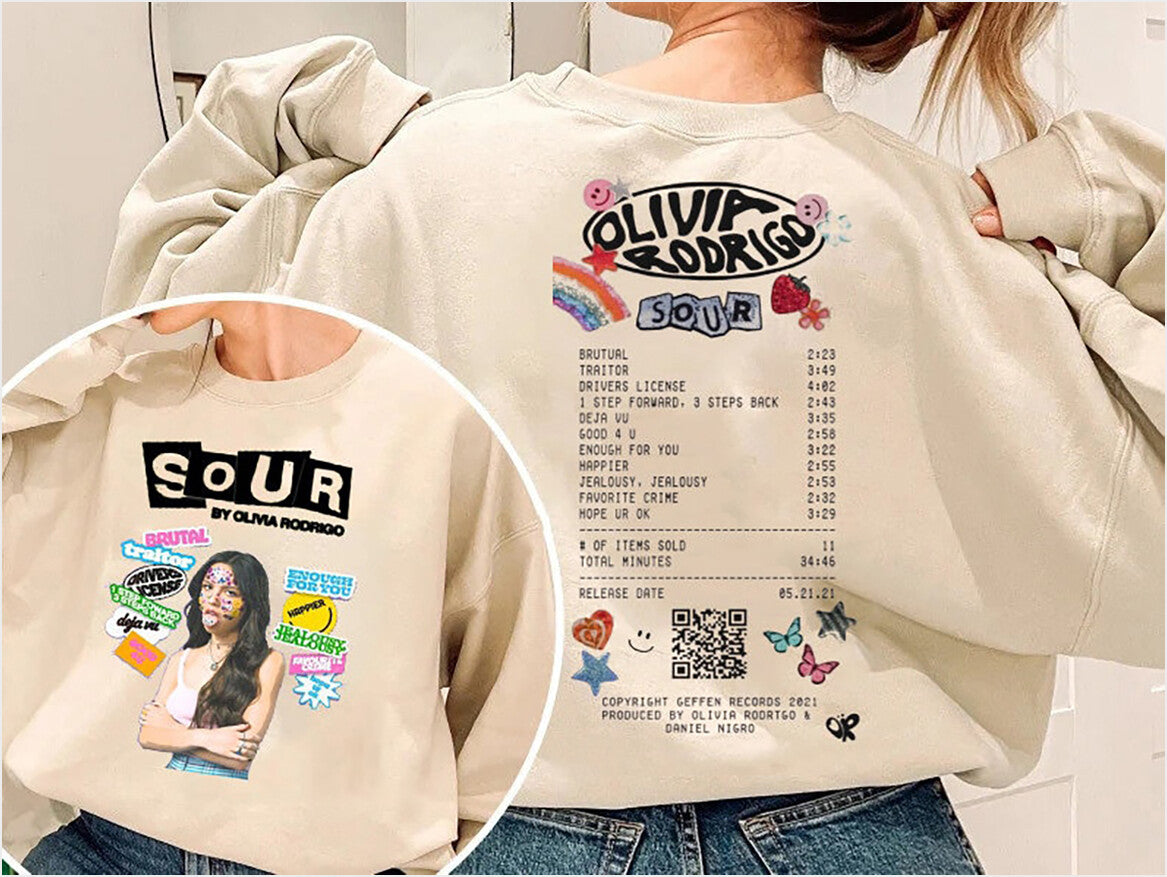 Olivia Sour Tour Sweatshirt, Olivia Rodrigo Sweatshirt, Good 4 U Sweatshirt, Sour Album Sweatshirt, Vintage Olivia Rodrigo Sweatshirt Gifts For Him - Lilybirchmarket