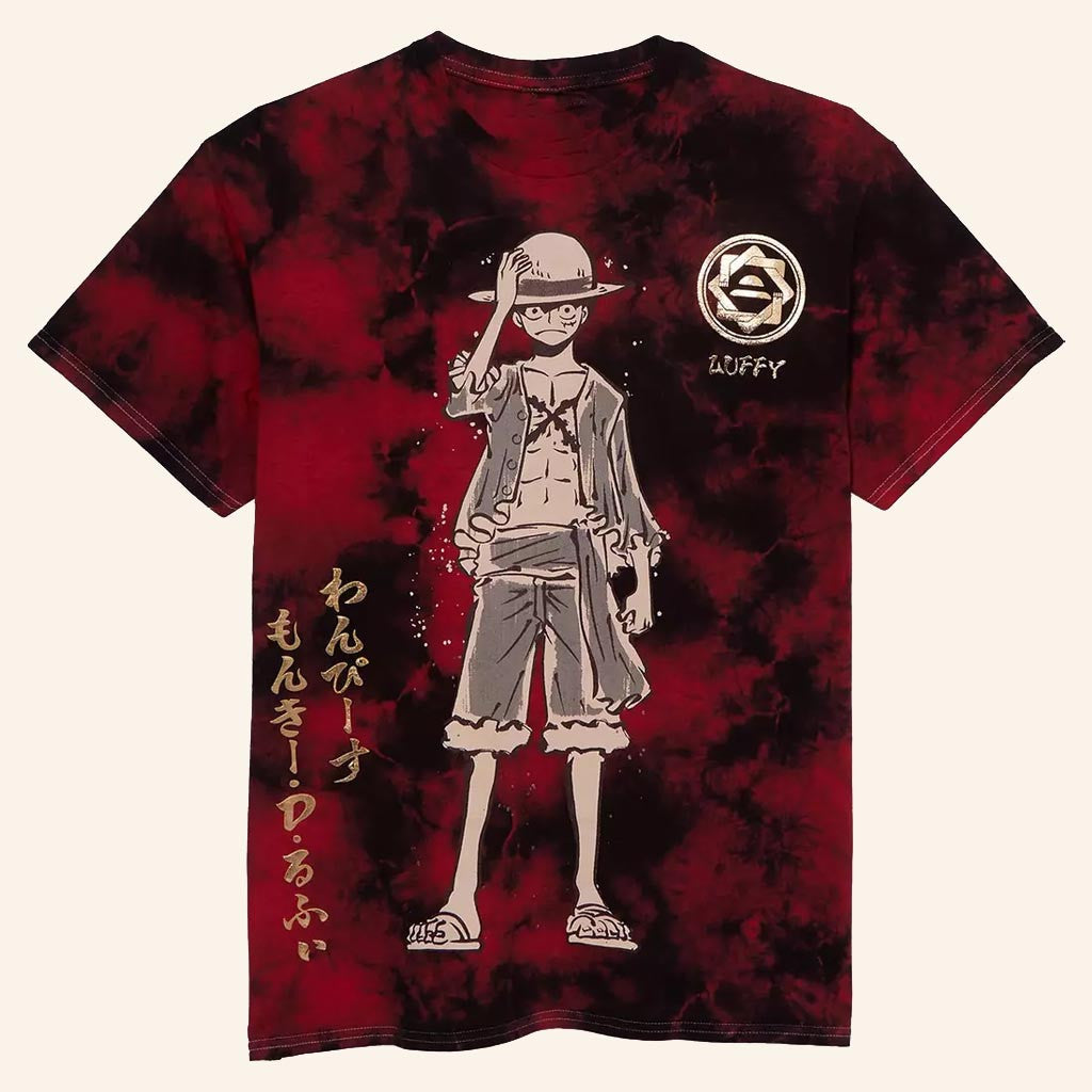 One Piece Merch Luffy Foil Tie Dye T-Shirt Great Gifts For Anime Lovers - Lily Birch Market