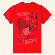 One Piece Merch Luffy Tonal Red T-Shirt Best Anime Fan Gifts - Lily Birch Market