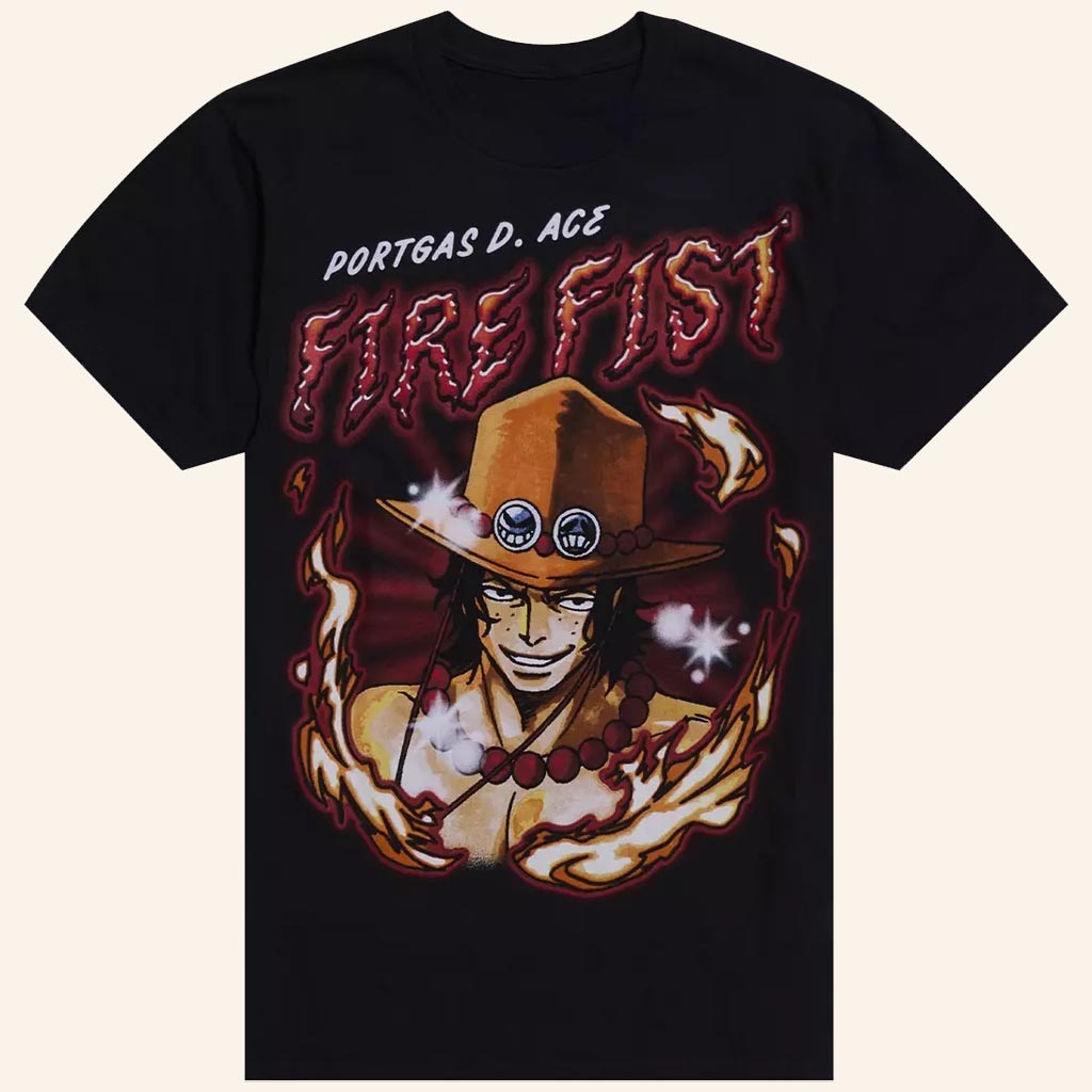 One Piece Merch Portgas D Ace Fire Fist T-Shirt Gifts For Anime Fans - Lily Birch Market