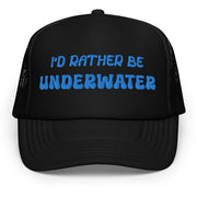 Oneoceandesigns Merch I'd Rather Be Underwater Foam Trucker Hat Gifts For Him - Lilybirchmarket