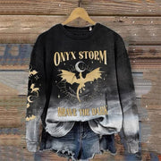 Onyx Storm Sweatshirt Brave The Dark Onyx Storm Merch Fourth Wing Series Sweatshirt - Lilybirchmarket