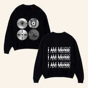 Opium India Merch I Am Music Disc Graphic Sweatshirt Presents For Music Lovers - Lilybirchmarket