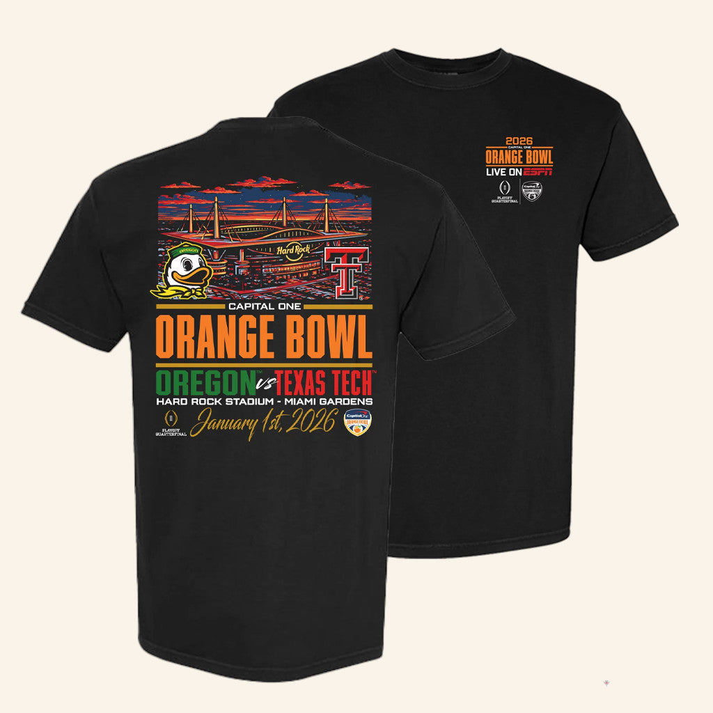 Oregon Vs Texas Tech Capital One Orange Bowl Stadium 2026 Shirt Football Fan Merch Gifts - Lily Birch Market