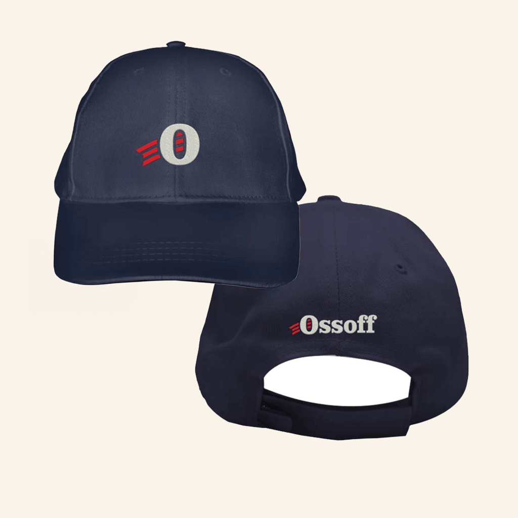 Ossoff For Senate Merch Embroidered Baseball Navy Cap Presents For Him - Lilybirchmarket