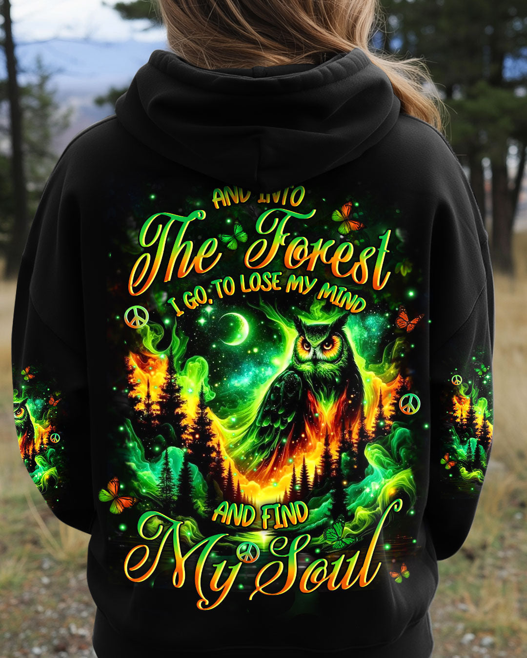 Owl And Into The Forest Hoodie Nature And Soul Inspirational Pullover Gift For Women - Lilybirchmarket