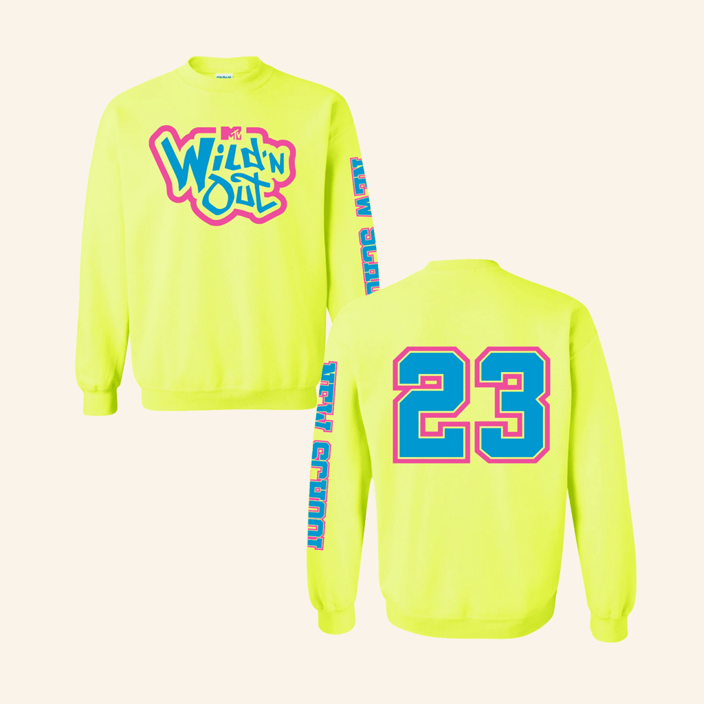 Paramount Merch Wild N Out Neon Yellow New School Adult Sweatshirt Gifts For Fans - Lilybirchmarket