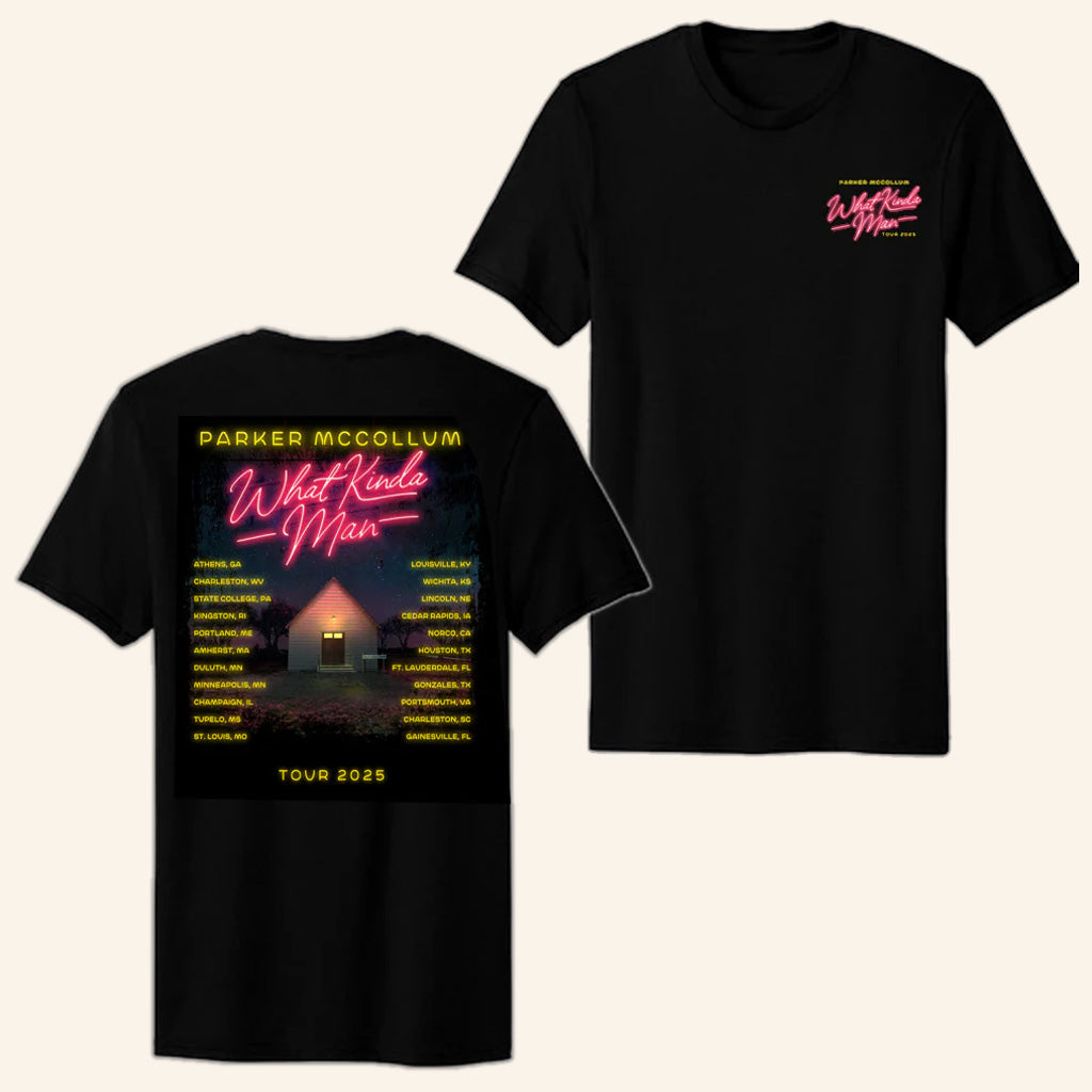 Parker McCollum Merch 2025 What Kinda Man Black Tour T-Shirt Gifts For Music Fans - Lily Birch Market