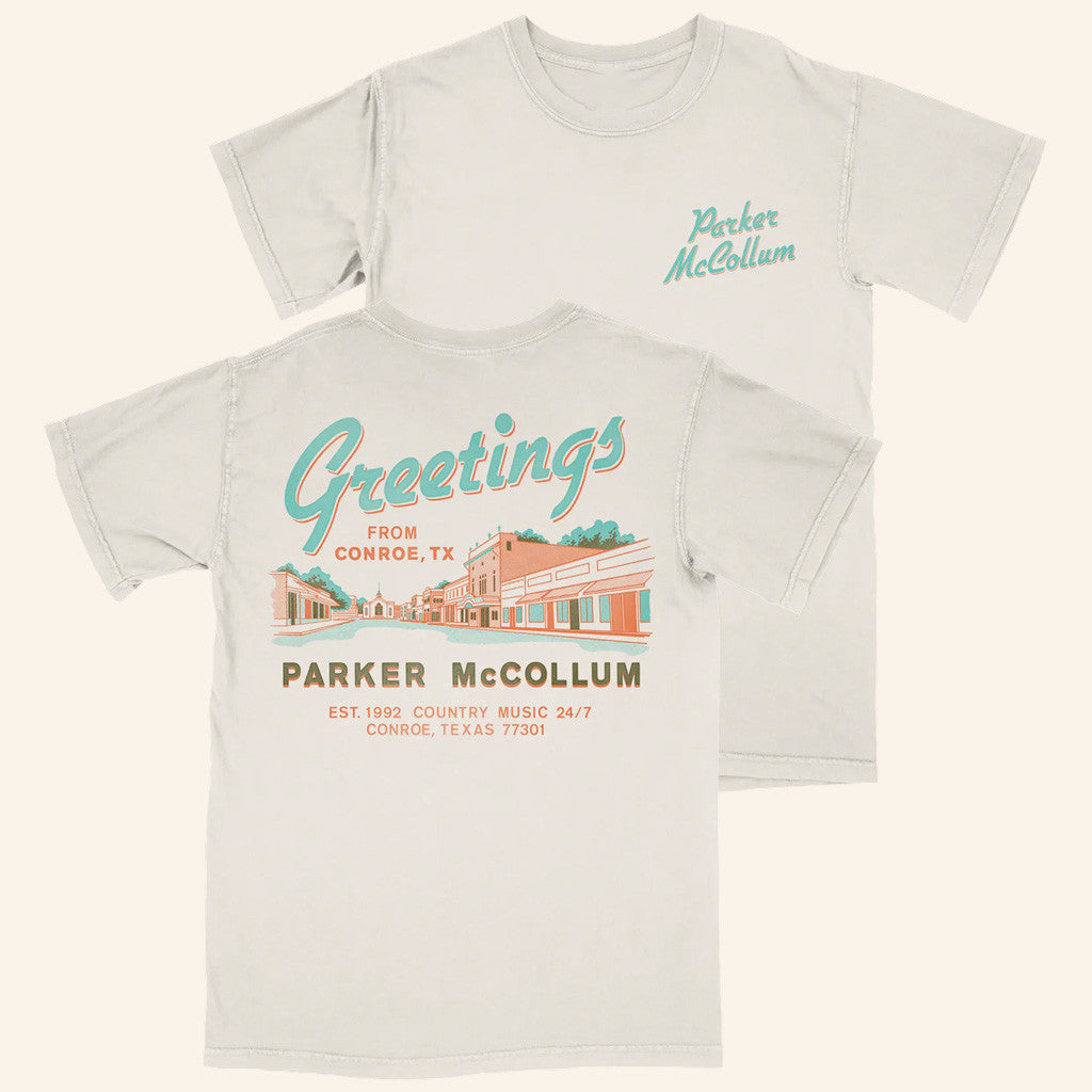 Parker McCollum Merch Greetings From Conroe TX T-Shirt Gifts For Music Lovers - Lily Birch Market