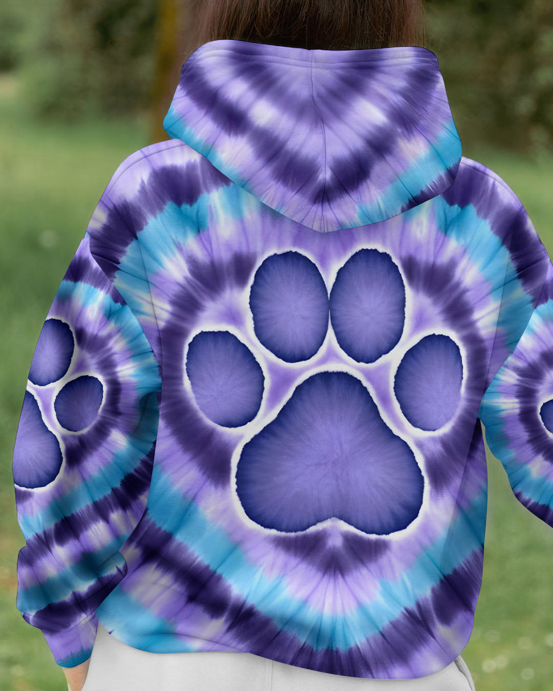 Paw Apparently I Have An Attitude Tie Dye Hoodie Cute Purple Paw Apparel Gift For Dog Lover - Lilybirchmarket