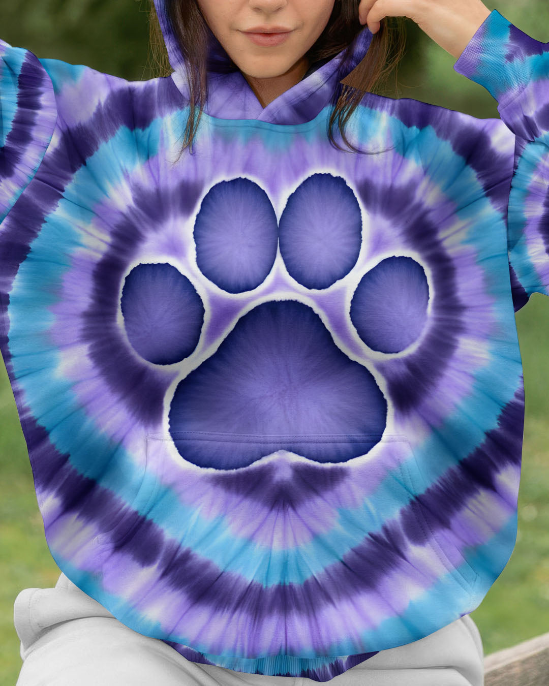 Paw Apparently I Have An Attitude Tie Dye Hoodie Cute Purple Paw Apparel Gift For Dog Lover - Lilybirchmarket