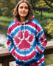 Paw Tie Dye Hoodie Paw Dog Hooded Sweatshirt Great Gifts For Dog Lovers - Lilybirchmarket