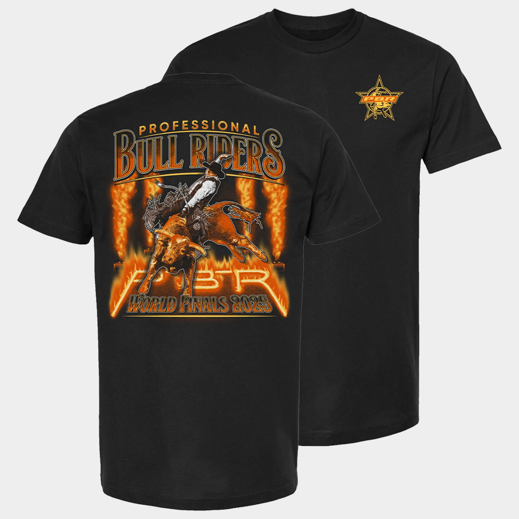PBR Merch PBR World Finals 2025 Fire And Flames T-Shirt Black Best Gifts For Dad - Lily Birch Market