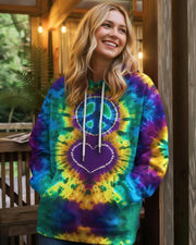 Peace Love Tie Dye Hoodie Groovy Hippie Clothes Unique Gifts Ideas For Girlfriend - Lilybirchmarket