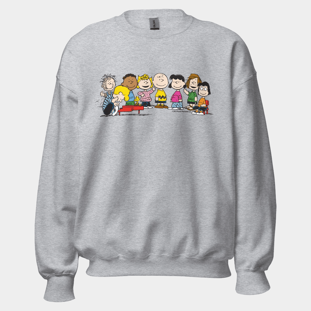 Peanuts Merch Peanuts Gang Piano Sweatshirt Gifts For Best Friends - Lilybirchmarket