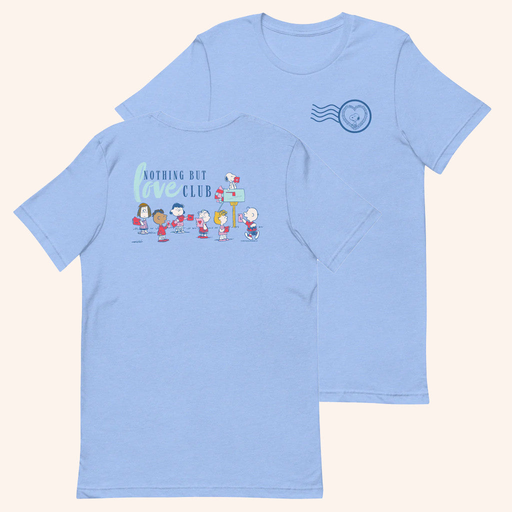 Peanuts Merch Peanuts Nothing But Love Club T-Shirt Best Valentines Day Gifts - Lily Birch Market