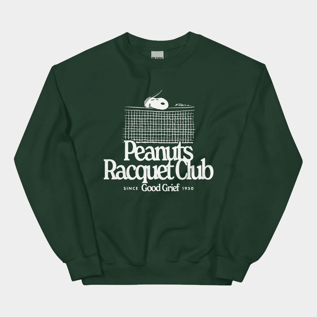 Peanuts Merch Peanuts Racquet Club Crewneck Sweatshirt Gifts For Best Friends - Lilybirchmarket