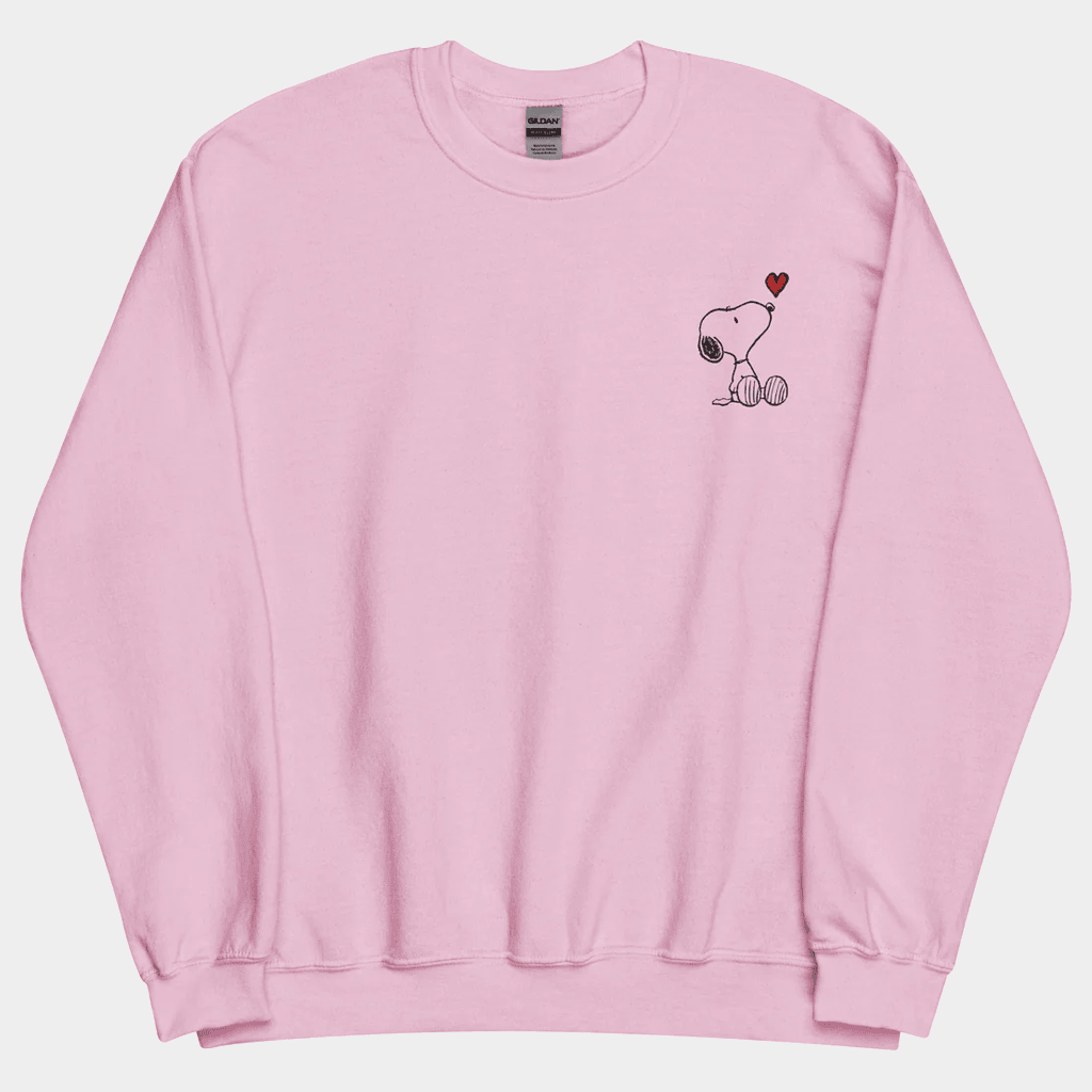 Peanuts Merch Snoopy Heart Sweatshirt Gifts For Besties - Lilybirchmarket