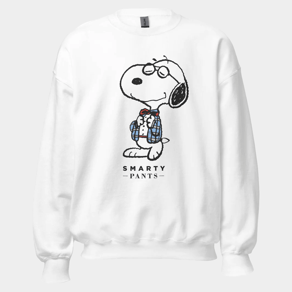 Peanuts Merch Snoopy Smarty Pants Sweatshirt Birthday Gift For Boyfriend - Lilybirchmarket