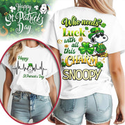 Peanuts Snoopy St Patrick's Day Leprechaun Luck and Charm T-Shirt St Patrick's Day Gifts - TradiViet
