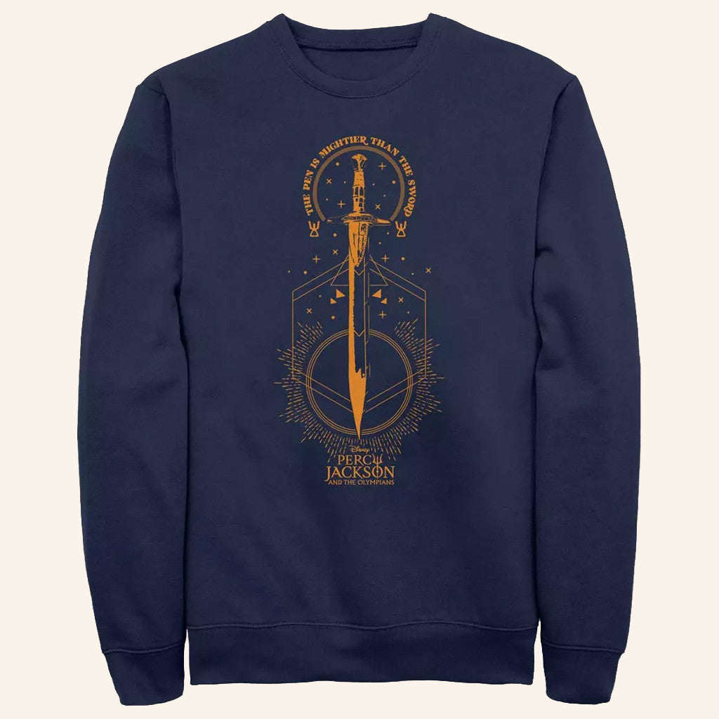 Percy Jackson Merch Percy Jackson And The Olympians Pen Above Sword Sweatshirt Gifts For Dudes - Lilybirchmarket