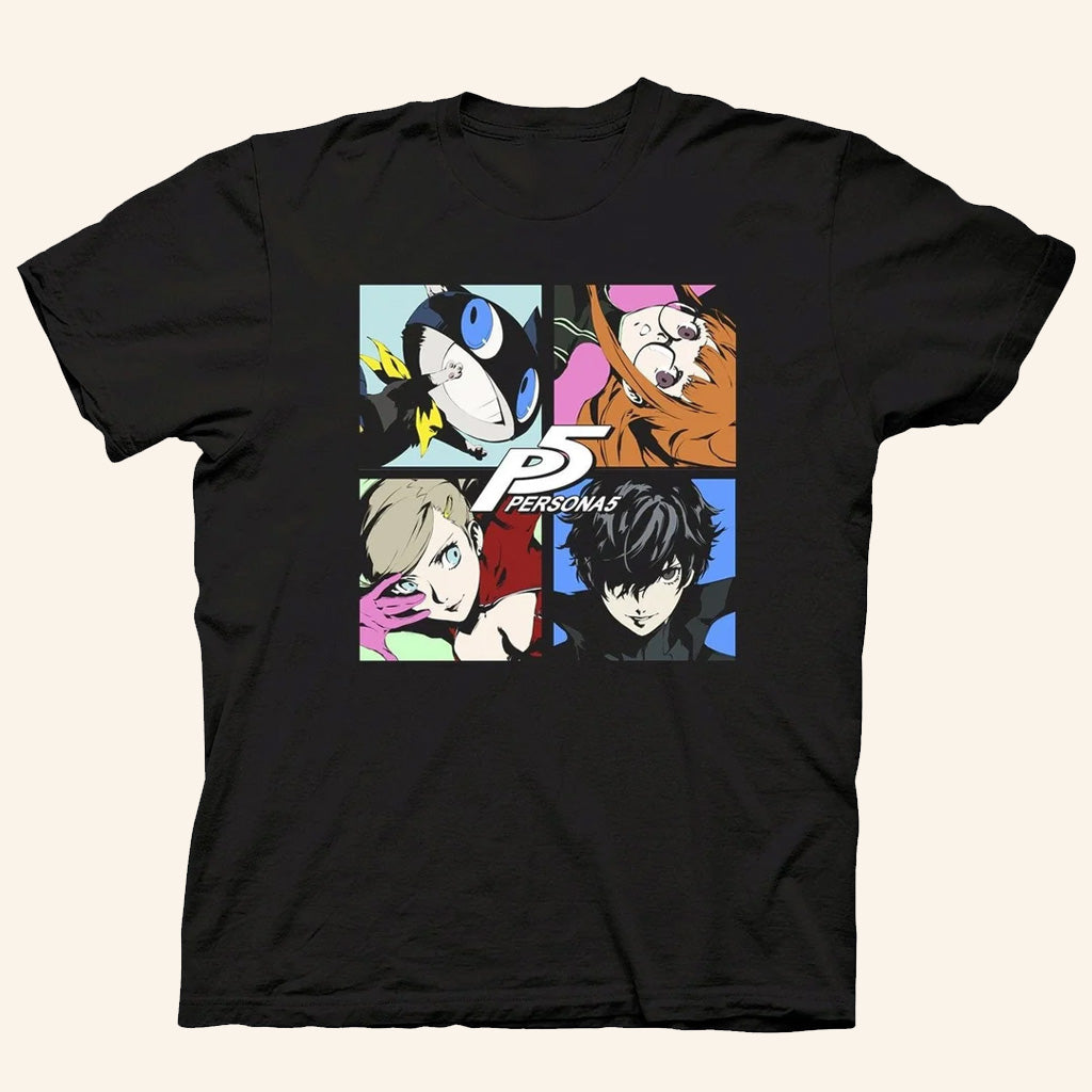 Persona Merch Persona 5 Character Four Up T-Shirt Birthday Gifts For Brothers - Lily Birch Market