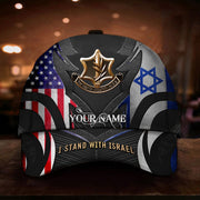 Personalized American I Stand With Israel Hat IDF Hat Israeli Army Hat Gifts For Supporters - Lilybirchmarket