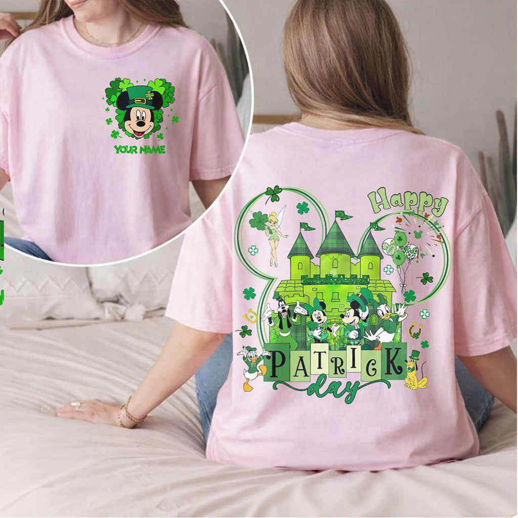  Personalized Mickey Mouse St Patrick's Day Castle Shirt Irish Holiday T-Shirt Gifts For Sister - TradiViet