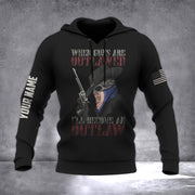 Personalized Minnesota Flag Skull And Gun Hoodie When Guns Are Outlawed I'll Become An Outlaw - Lilybirchmarket