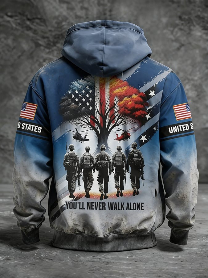 Personalized US Navy 250th Anniversary Hoodie You Never Walk Alone USN Merch Navy Gifts Him - Lilybirchmarket