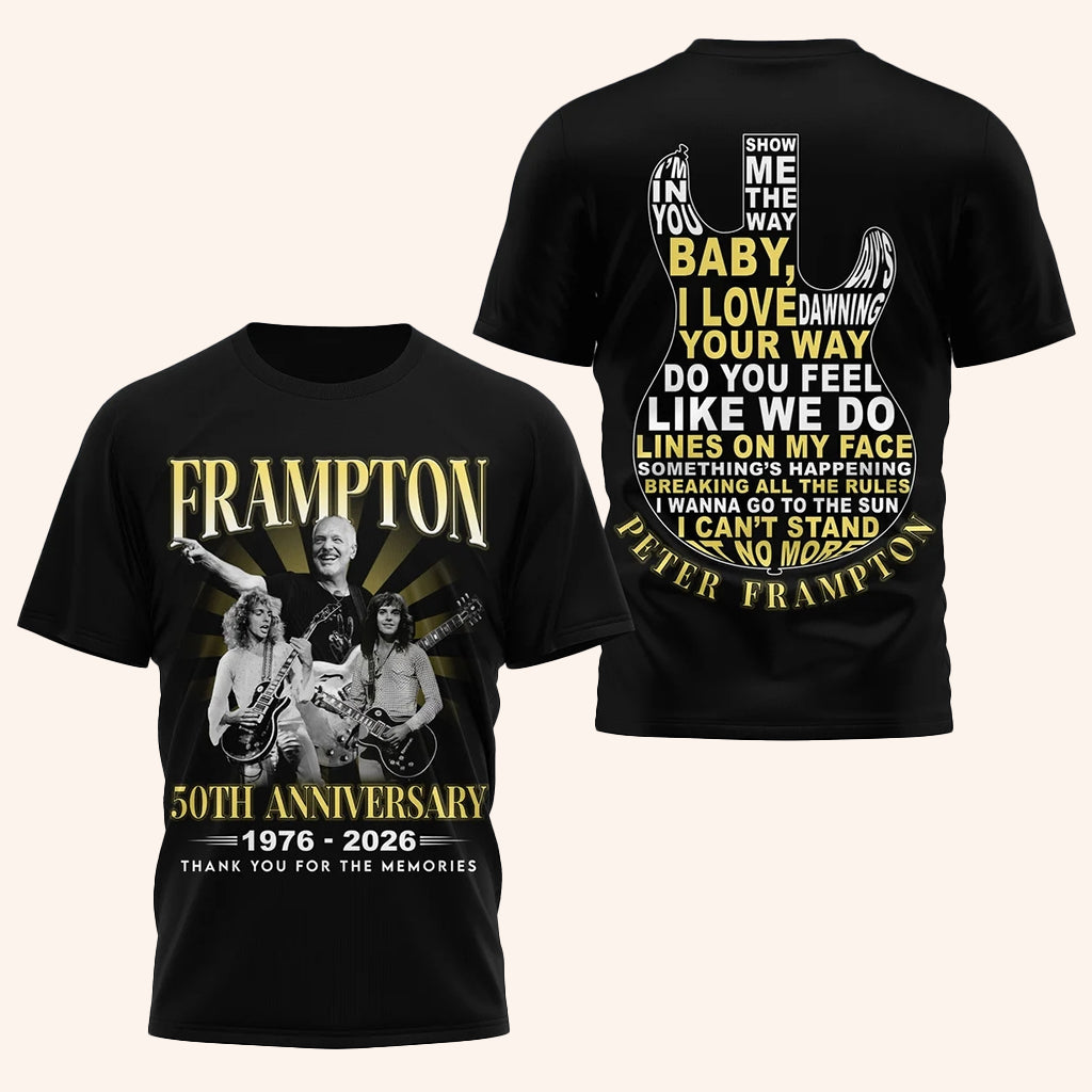 Peter Frampton 50Th Anniversary 2026 Rock Band Shirt Peter Frampton Merch Gifts For Music Fans - Lily Birch Market
