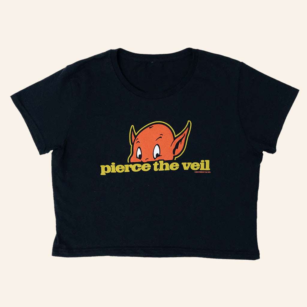 Pierce The Veil Merch Devil Cropped T-Shirt Best Gifts For Her - Lily Birch Market