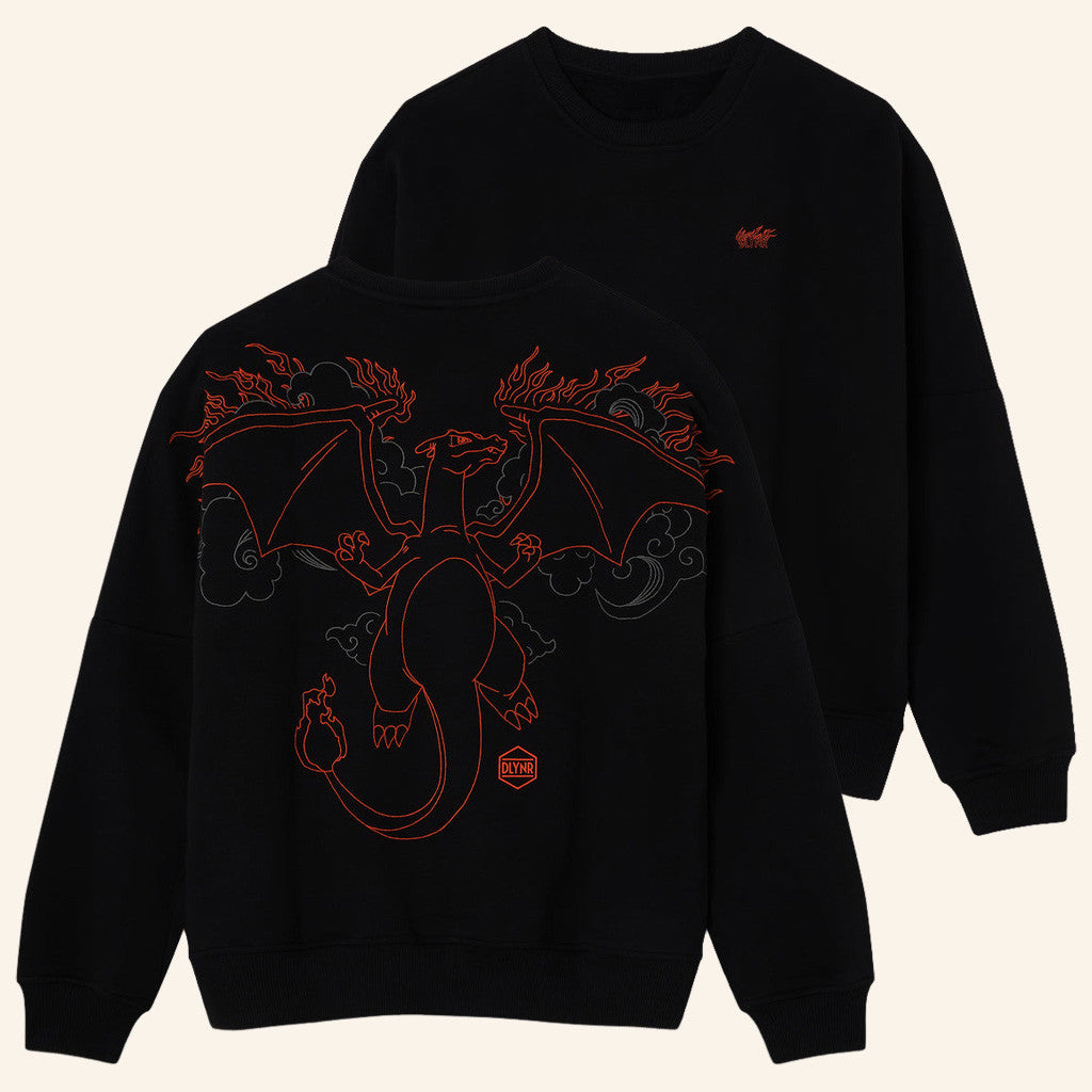 Pokemon Merch Pokemon X Dolly Noire Charizard Sweatshirt Gifts For Friends - Lilybirchmarket