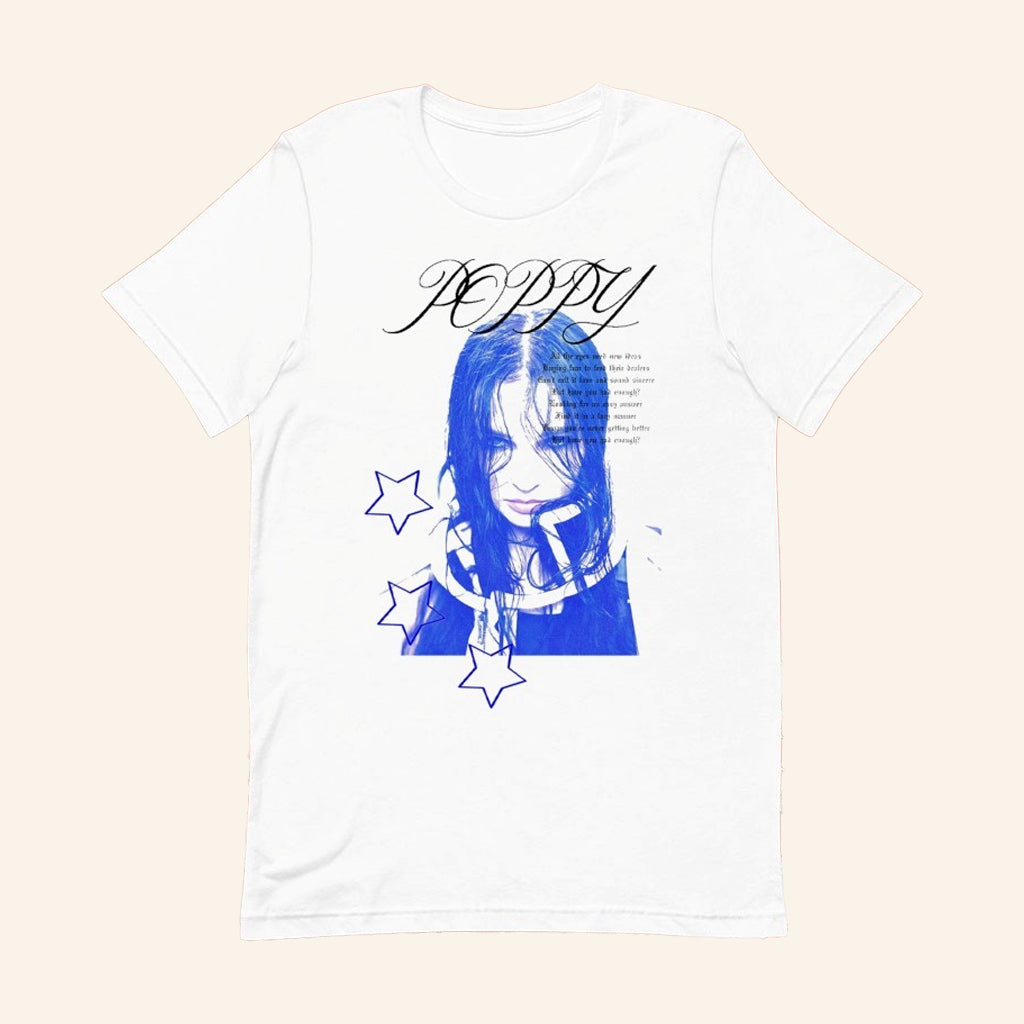 Poppy Blue Pop Face T-Shirt Poppy Merch Gift Ideas For Girlfriend - Lily Birch Market
