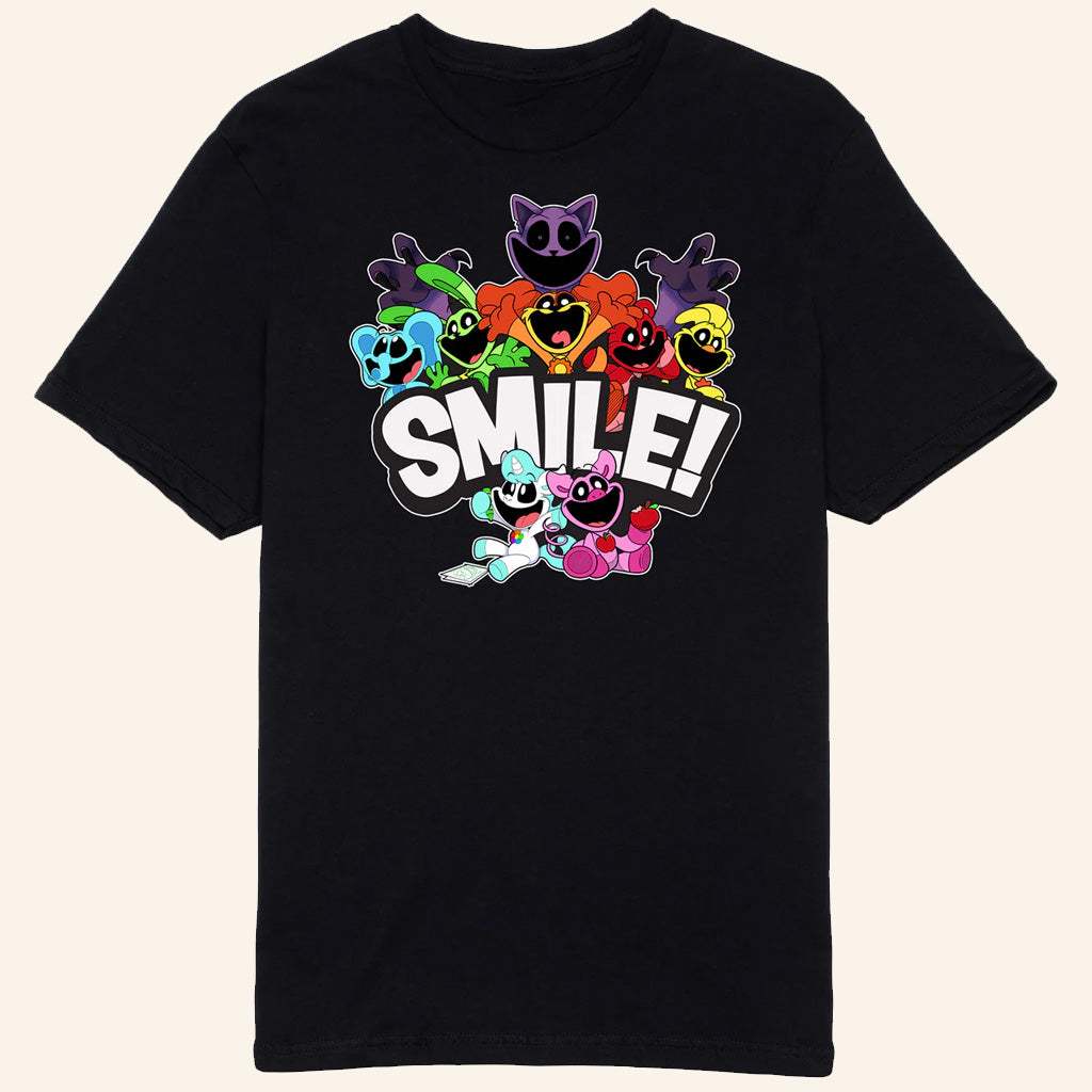 Poppy Playtime Merch Smiling Critters Smiling T-Shirt Birthday Gift Ideas For Him - Lily Birch Market