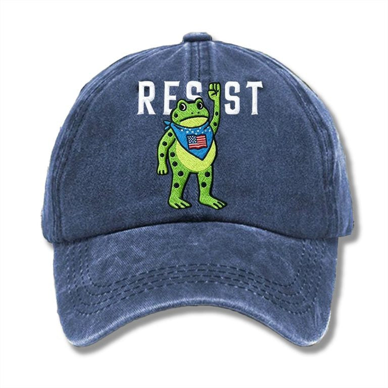 Portland Frog Resist Hat Embroidered Anti Fascism Frog Hat No'Kings Merch Father Gifts - Lilybirchmarket