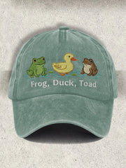 Portland Frog Resist Hat Embroidered FDT Frog Duck Toad Hat Portland Frog Merch Mom Gifts - Lilybirchmarket