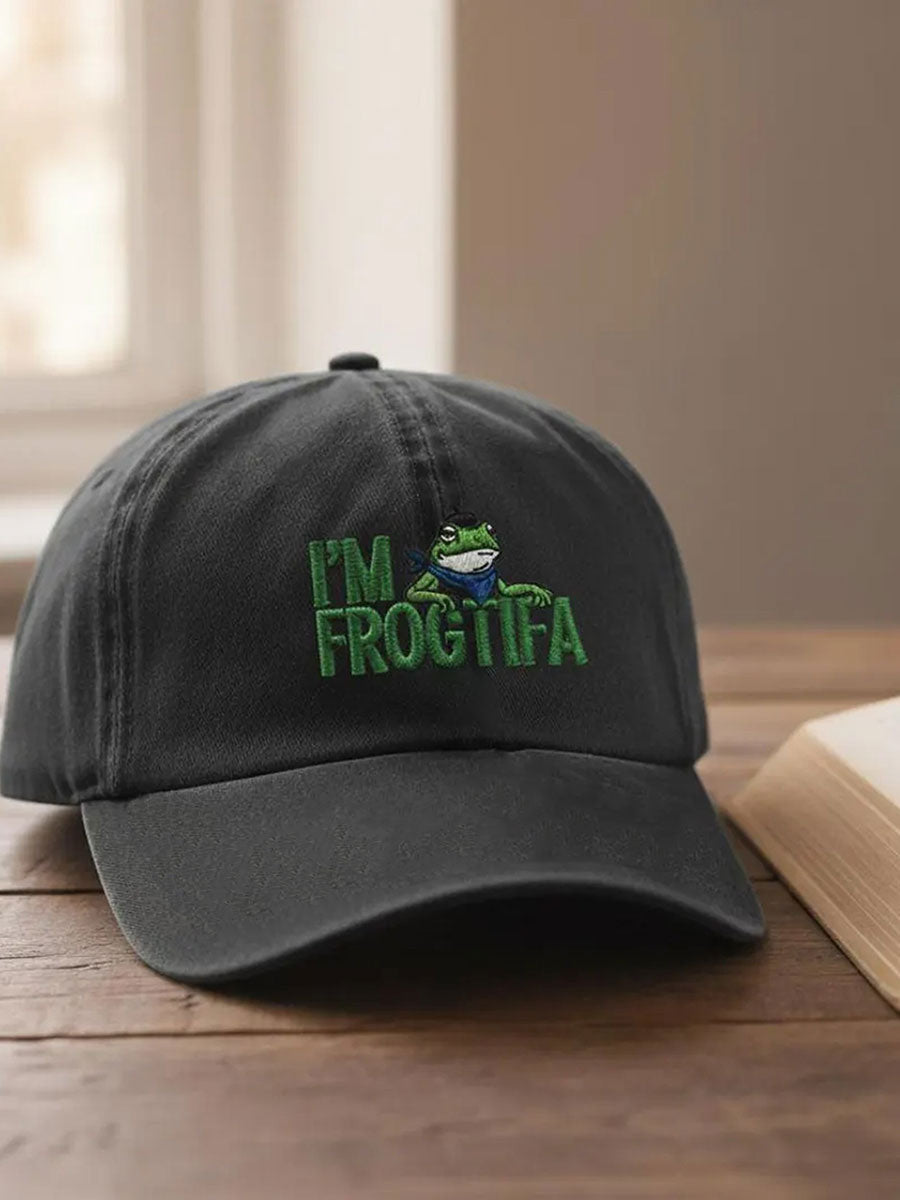 Portland Frog Resist Hat Embroidered I'm Frogtifa Hat Gifts for Activists - Lilybirchmarket
