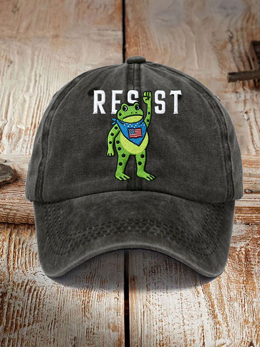 Portland Frog Resist Hat Embroidered No Kings Hat Anti ICE Merch Gifts For Liberal Friends - Lilybirchmarket