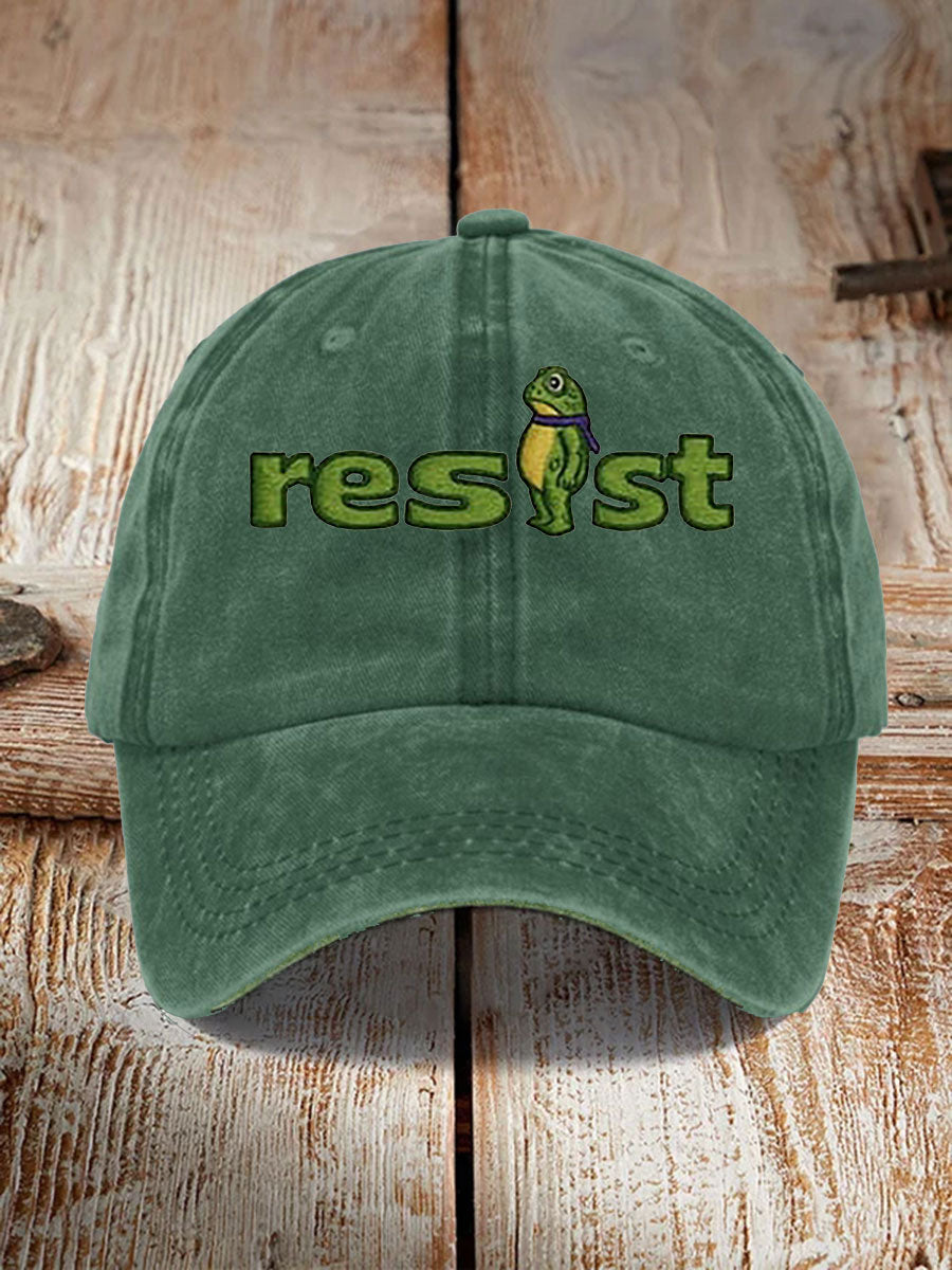 Portland Frog Resist Hat Embroidered Portland Frog Against Ice Hat Resist Frog Merch Gifts - Lilybirchmarket