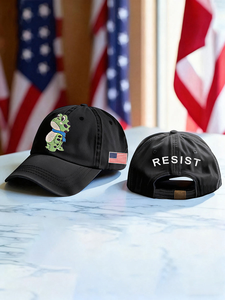 Portland Frog Resist Hat Embroidered Portland Frog Against Ice Hat Resist Frog Merch Gifts - Lilybirchmarket