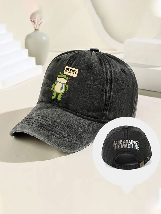 Portland Frog Resist Hat Embroidered Rage Again The Machine Hat Gifts for Father - Lilybirchmarket