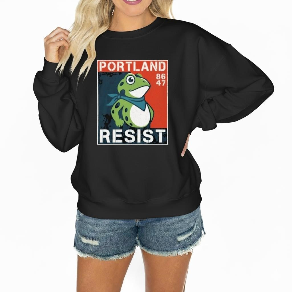 Portland Frog Resist Sweatshirt 8647 Resist Portland Frog Sweatshirt Gifts for Liberal - Lilybirchmarket