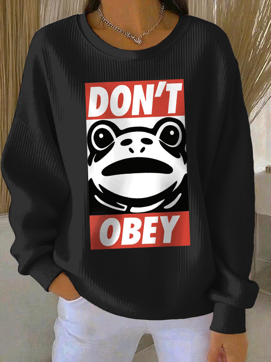 Portland Frog Resist Sweatshirt Don't Obey Sweatshirt FDT Gifts for Liberal Friends - Lilybirchmarket