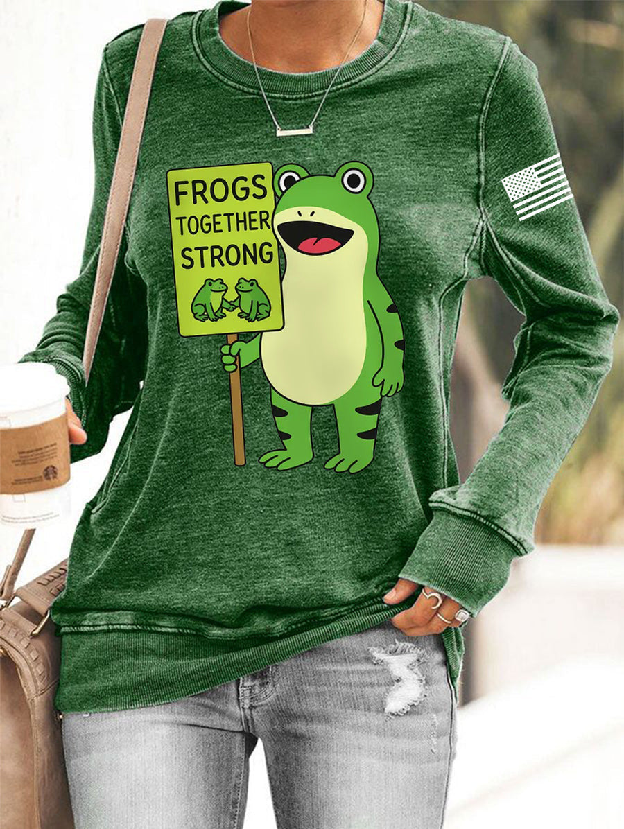 Portland Frog Resist Sweatshirt Frogs Together Strong Frog Protest Sweatshirt Supporters Gifts - Lilybirchmarket