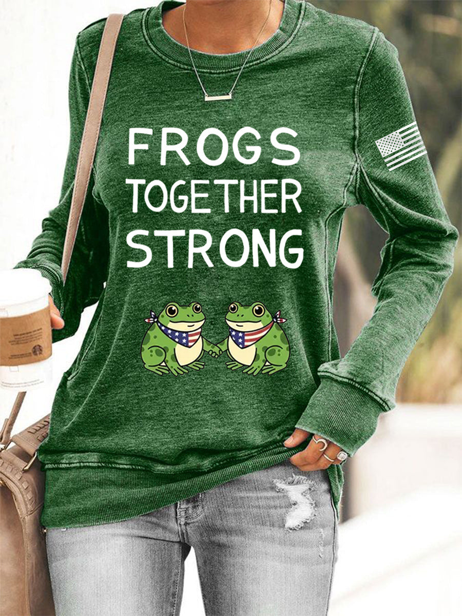 Portland Frog Resist Sweatshirt Frogs Together Strong Portland Frog Protestors Sweatshirt - Lilybirchmarket