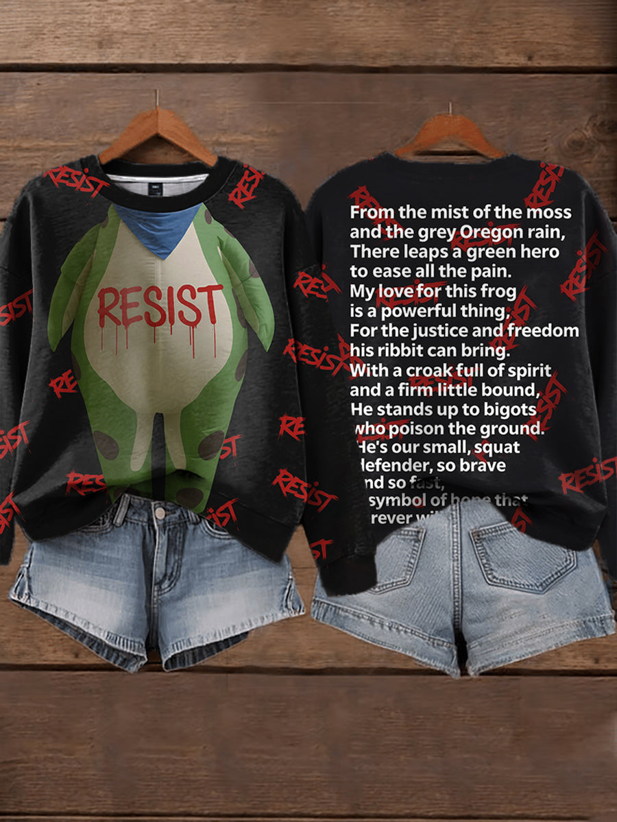 Portland Frog Resist Sweatshirt No Kings Sweatshirt 8647 Merch Gifts for Girlfriend - Lilybirchmarket