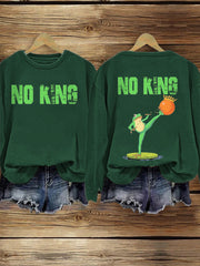 Portland Frog Resist Sweatshirt No Kings Sweatshirt FDT Gifts for Liberal - Lilybirchmarket
