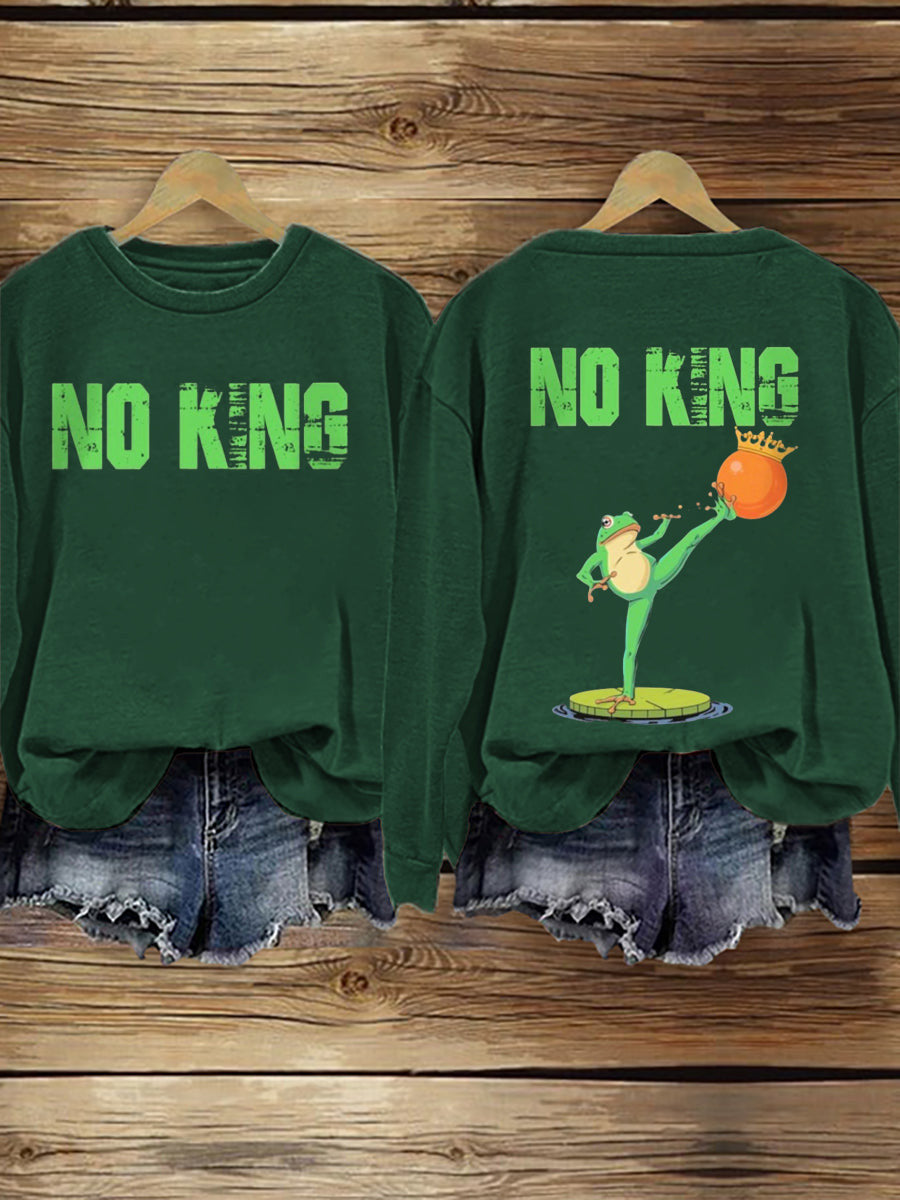 Portland Frog Resist Sweatshirt No Kings Sweatshirt FDT Gifts for Liberal - Lilybirchmarket