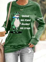 Portland Frog Resist Sweatshirt Polish Frog United We Stand Divided We Croak Sweatshirt - Lilybirchmarket